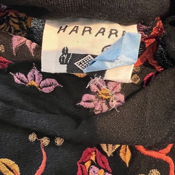 Harari Blouse Women’s Small Multicolor Floral Embroidered Artsy Forest Fairy - Picture 9 of 10